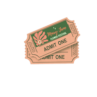 two green and brown tickets on a black background